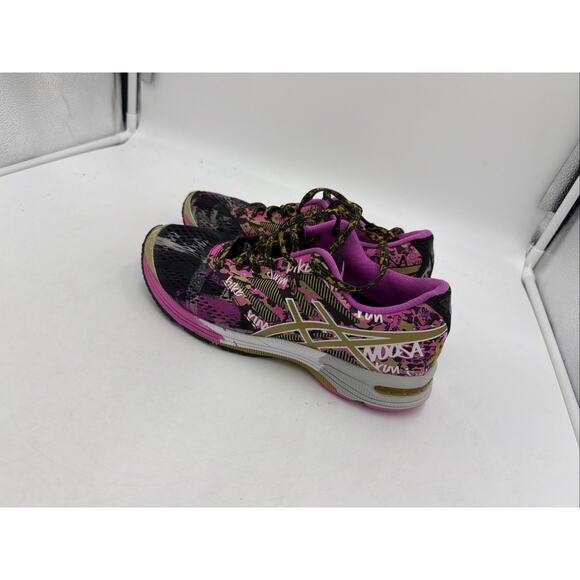 ASICS Gel Noosa Tri 10 Running Shoes Women's Size 7 Hot Pink Black Gold T5M9N - Picture 2 of 6